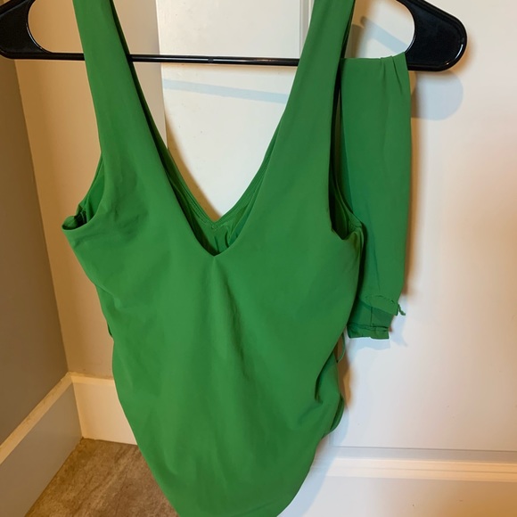 NWOT Tory Burch Miller Plunge One-piece Swimsuit Resort Green - Picture 7 of 11